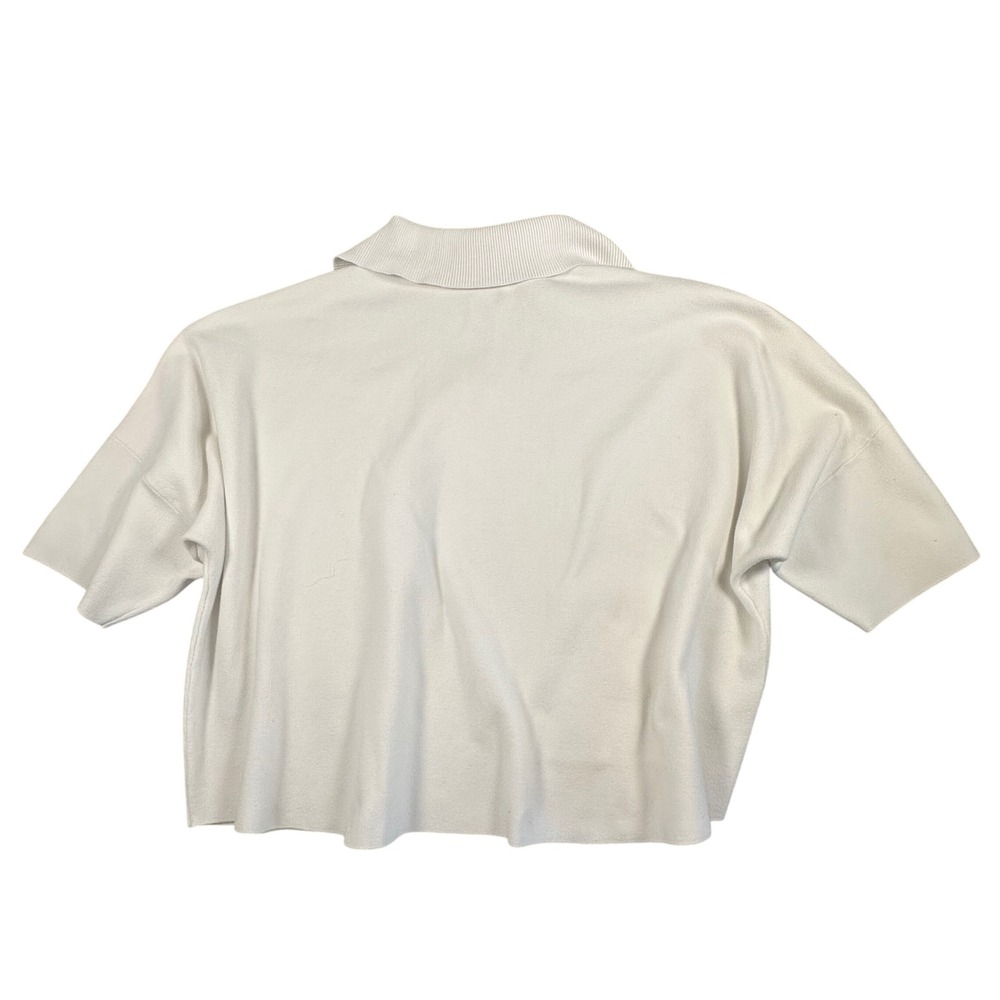 Joseph Ribkoff Jacquard Zipped Collar‎ Sweater Vanilla Women's Large - Picture 7 of 8